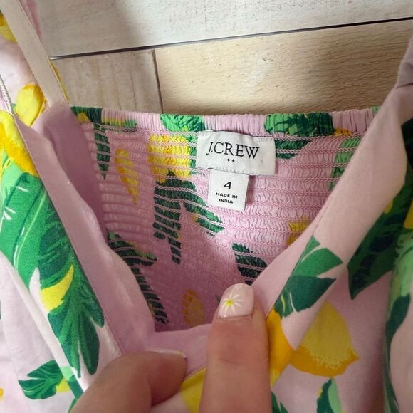 J. Crew Pink Lemon Square Neck MIDI Dress Women’s Size 4 - Picture 6 of 10